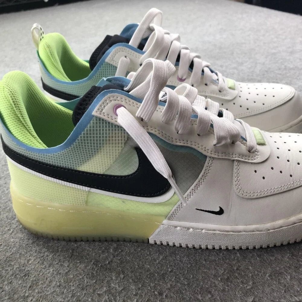 Nike Air Force 1 React Shoes Mens Size 10.5 White Volt Low Sneakers DM0573-101